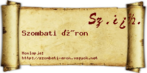 Szombati Áron névjegykártya