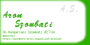 aron szombati business card